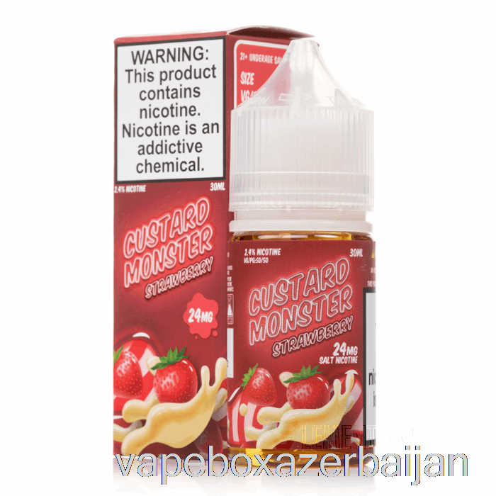 Vape Box Azerbaijan Strawberry - Custard Monster Salts - 30mL 24mg